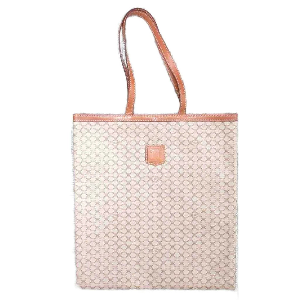 Celine Macadam Tote Bag Triomphe Leather Brown